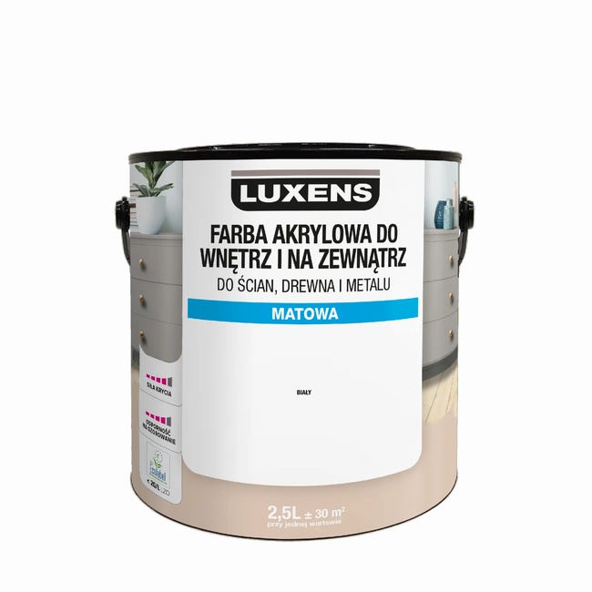 Emalia akrylowa 2.5 l White Matowa Luxens