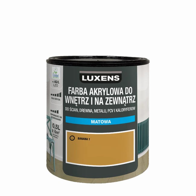 Emalia akrylowa jednowarstowa 0.5 l Banana 1 Matowa Luxens