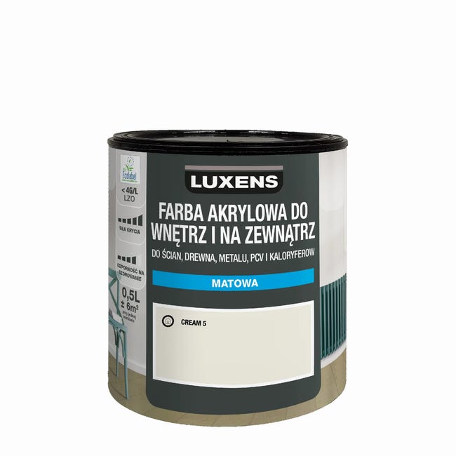 Emalia akrylowa jednowarstowa 0.5 l Cream 5 Matowa Luxens