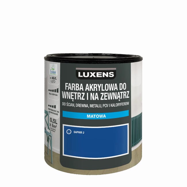 Emalia akrylowa jednowarstowa 0.5 l Saphir 2 Matowa Luxens