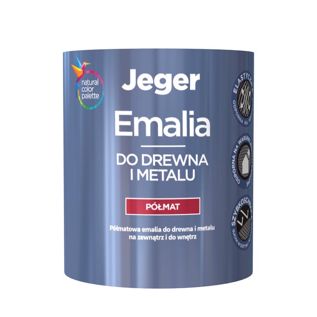 Emalia do drewna i metalu 0.475 l Baza A półmat Jeger