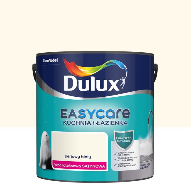 Farba Dulux Easycare Kuchnia i łazienka Perłowy biały 2.5 l