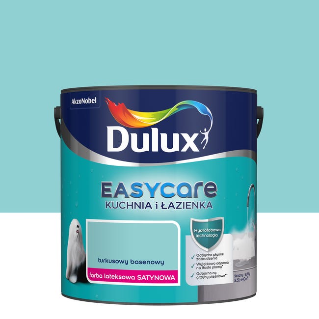 Farba Dulux Easycare Kuchnia i łazienka Turkus basenowy 2.5 l