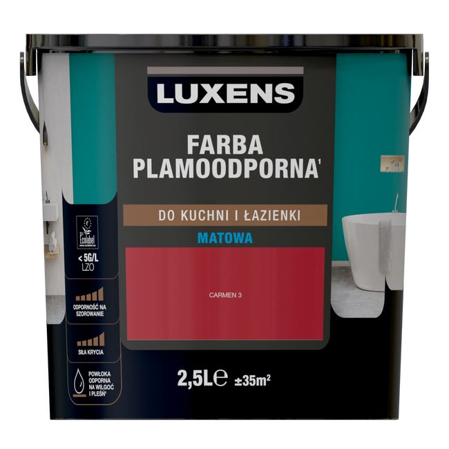 Farba Luxens Plamoodporna do kuchni i łazienki Carmen 3 2.5 l