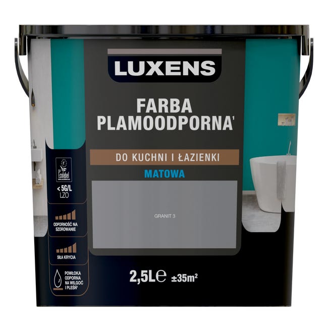 Farba Luxens Plamoodporna do kuchni i łazienki Granit 3 2.5 l