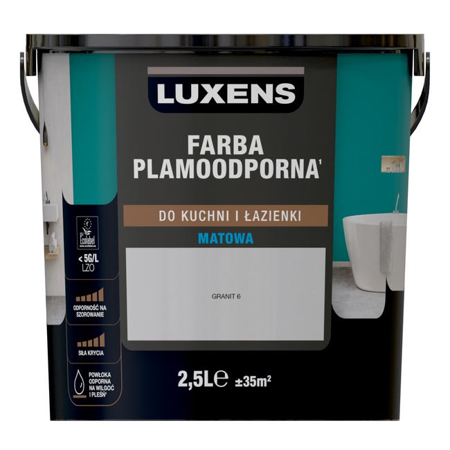 Farba Luxens Plamoodporna do kuchni i łazienki Granit 6 2.5 l
