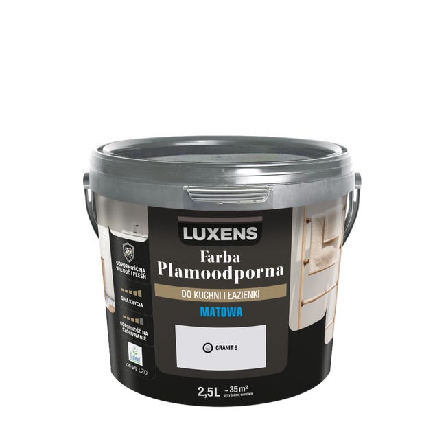 Farba Luxens Plamoodporna do kuchni i łazienki Granit 6 2.5 l