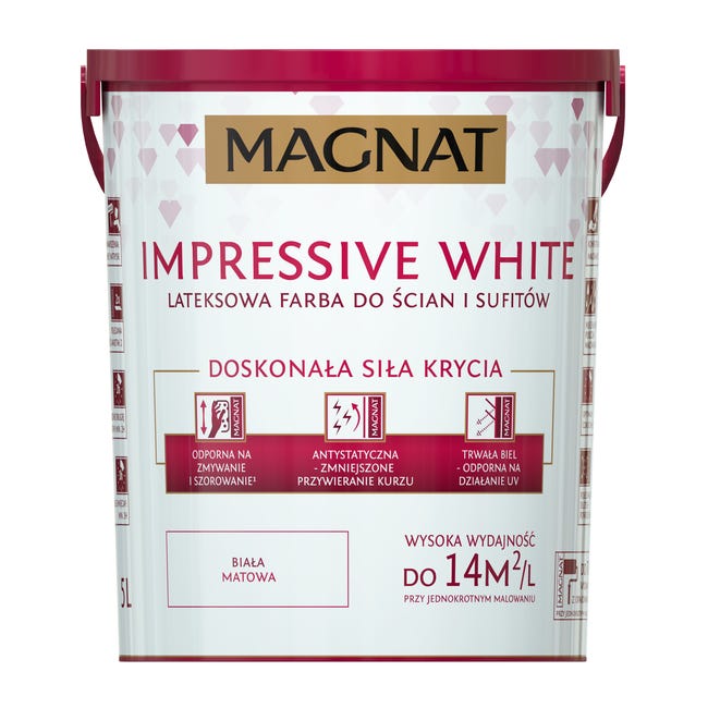 Farba Magnat Impressive white Biały 5 l