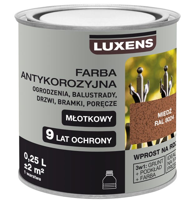 Farba antykorozyjna 0.25 l miedź Młotkowy LUXENS