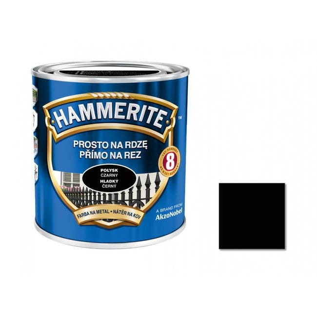Farba antykorozyjna PROSTO NA RDZĘ 2.5 l Czarny Połysk HAMMERITE