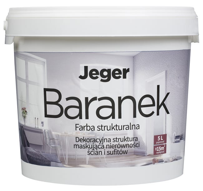 Farba dekoracyjna BARANEK 5 l Biały Piaskowany JEGER