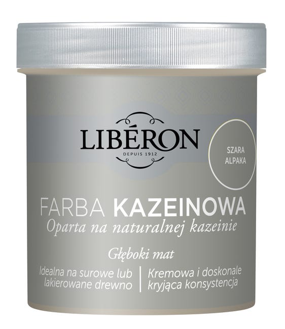 Farba do drewna KAZEINOWA 0.5 l Szara alpaka Mat LIBERON