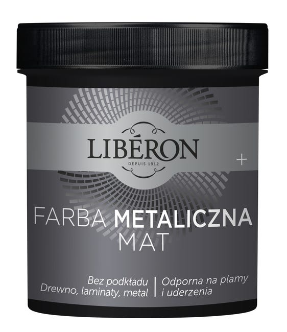 Farba do drewna METALICZNA 0.5 l Szara stal Mat LIBERON