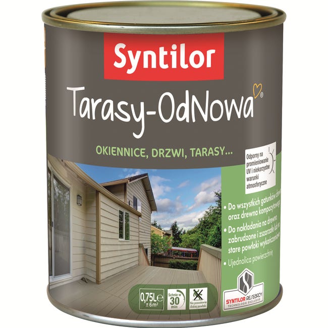 Farba do drewna TARASY ODNOWA 0.75 l Szary Jasny SYNTILOR