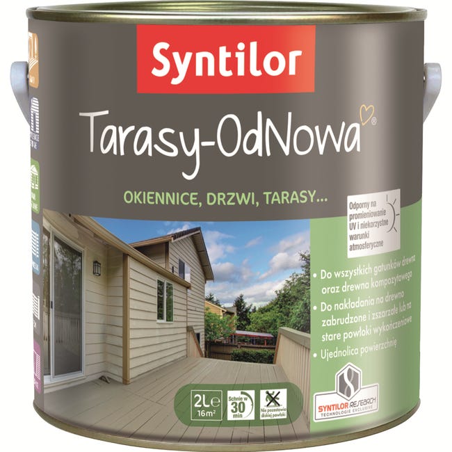 Farba do drewna TARASY ODNOWA 2 l Szary Ciemny SYNTILOR