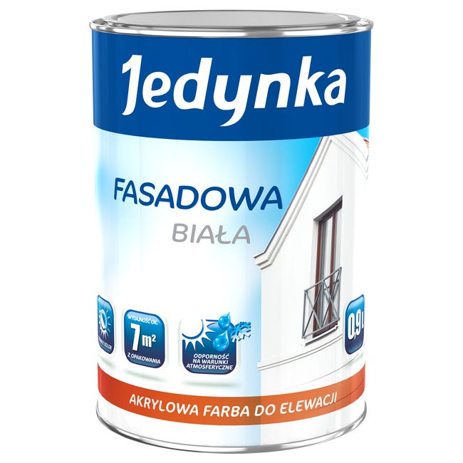 Farba do elewacji Jedynka Fasadowa 0.9 l Baza biała
