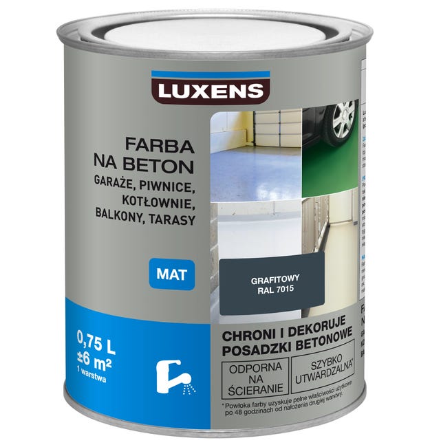 Farba do podłóg NA BETON 0.75 l Grafitowy LUXENS