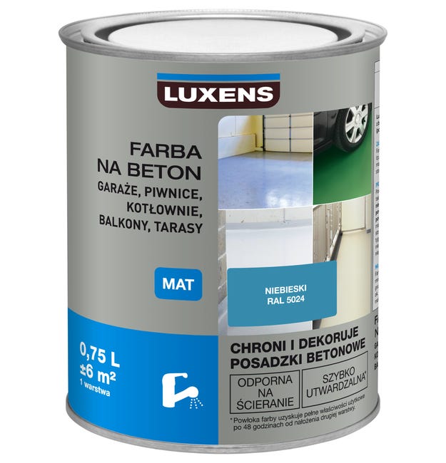 Farba do podłóg NA BETON 0.75 l Niebieski Mat LUXENS