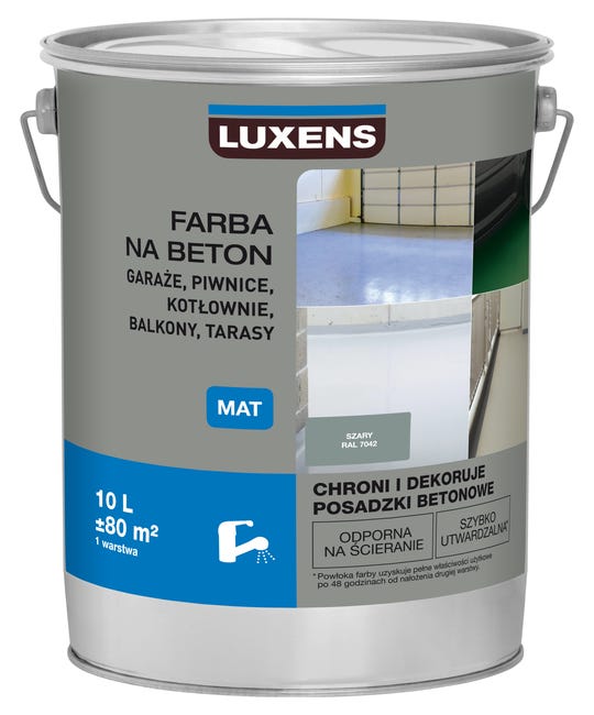 Farba do podłóg NA BETON 10 l Szary Mat LUXENS