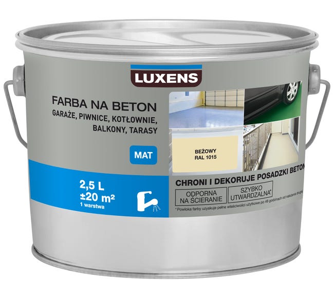 Farba do podłóg NA BETON 2.5 l Beżowy Mat LUXENS