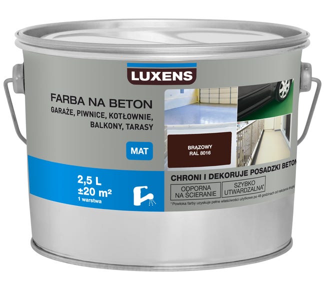 Farba do podłóg NA BETON 2.5 l Brązowy Mat LUXENS