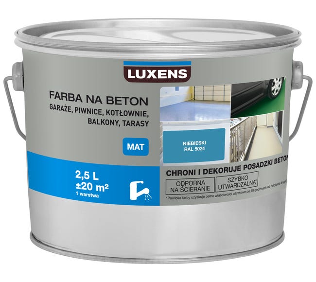 Farba do podłóg NA BETON 2.5 l Niebieski Mat LUXENS