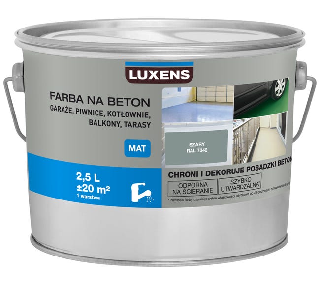 Farba do podłóg NA BETON 2.5 l Szary Mat LUXENS