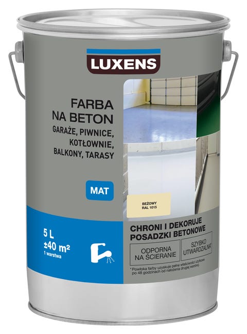 Farba do podłóg NA BETON 5 l Beżowy Mat LUXENS