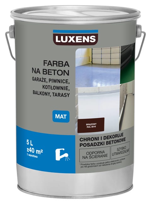 Farba do podłóg NA BETON 5 l Brązowy Mat LUXENS