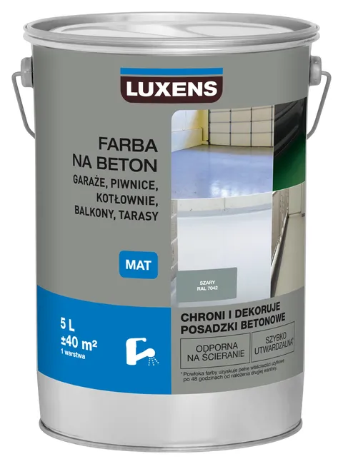 Farba do podłóg NA BETON 5 l Szary Mat LUXENS