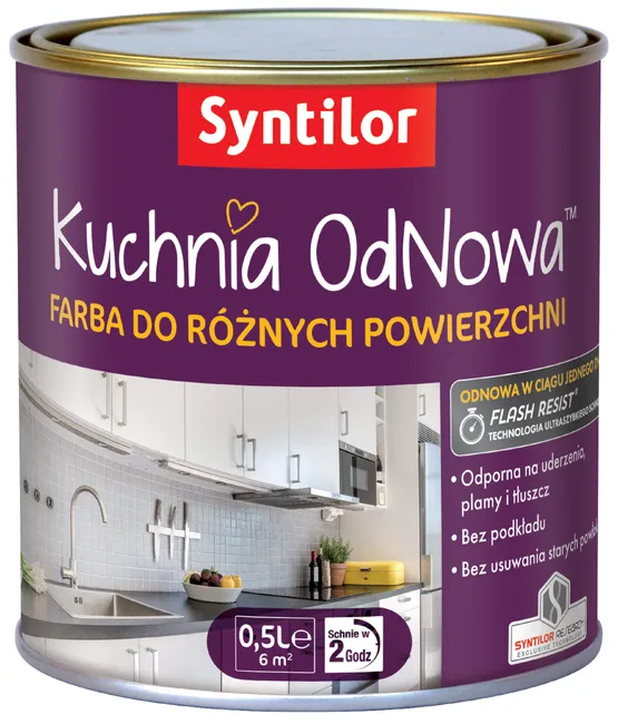 Farba do różnych powierzchni Kuchnia Odnowa 0.5 l Ciepły szary Syntilor