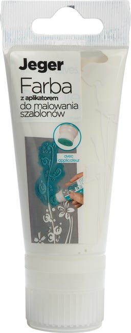 Farba do szablonów 50 ml z aplikatorem Biały nr 01 JEGER