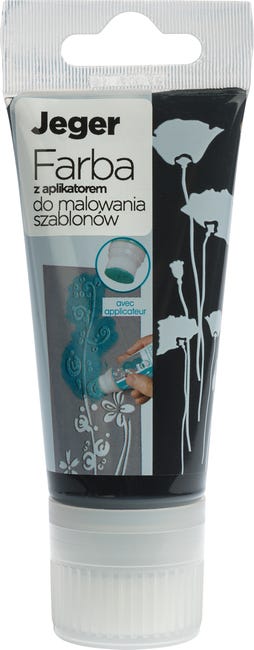 Farba do szablonów 50 ml z aplikatorem Czarny nr 02 JEGER