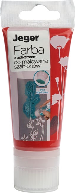 Farba do szablonów 50 ml z aplikatorem Czerwony nr 22 JEGER