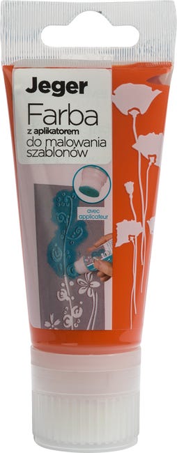 Farba do szablonów 50 ml z aplikatorem Pomarańczowy nr 21 JEGER