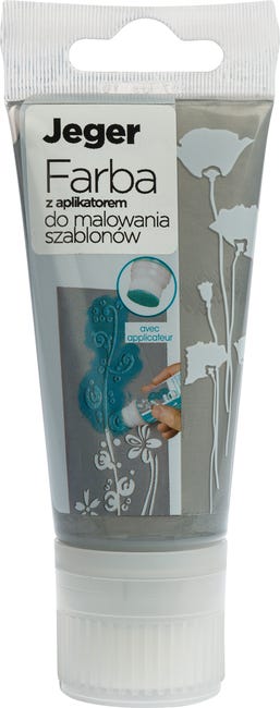 Farba do szablonów 50 ml z aplikatorem Srebrny nr 19 JEGER