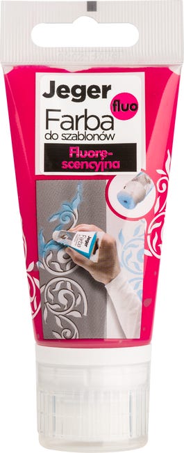 Farba do szablonów FLUO 50 ml Czerwona Fluorescencyjna JEGER
