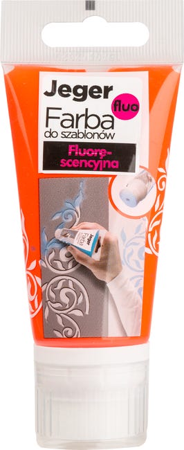 Farba do szablonów FLUO 50 ml Pomarańczowa Fluorescencyjna JEGER