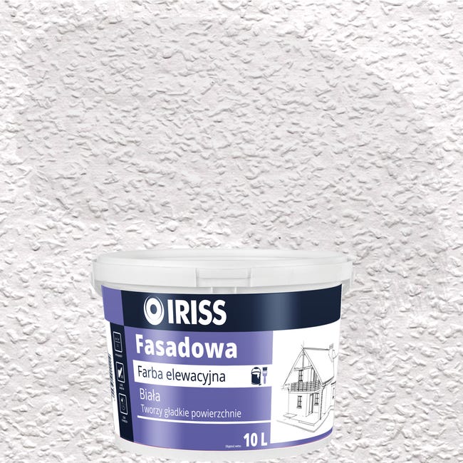 Farba elewacyjna AKRYLOWA FASADOWA 10 l Biały IRISS