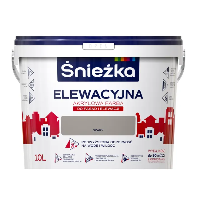 Farba elewacyjna akrylowa 10 l Szary Śnieżka