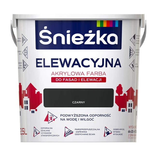 Farba elewacyjna akrylowa 2.5 l Czarny Śnieżka