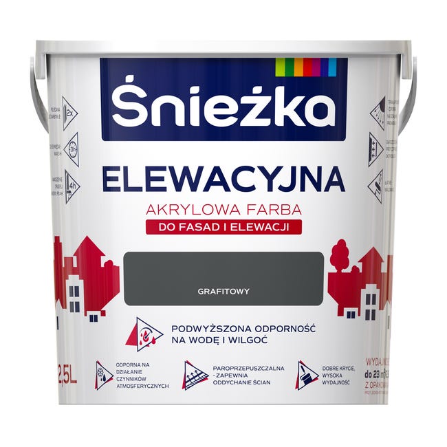 Farba elewacyjna akrylowa 2.5 l Grafitowy Śnieżka