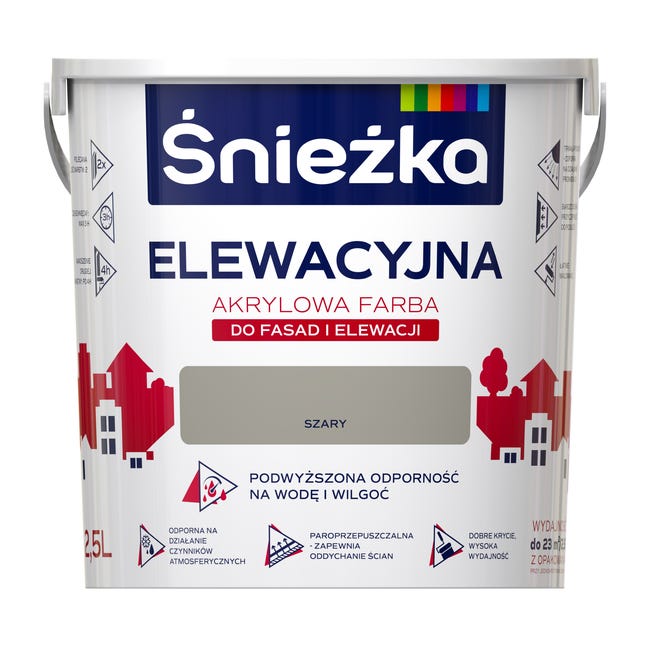 Farba elewacyjna akrylowa 2.5 l Szary Śnieżka
