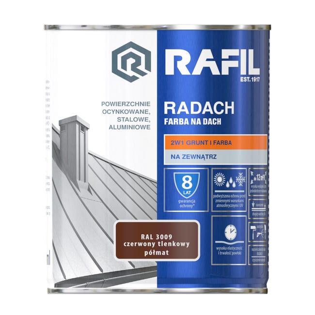 Farba na dach RADACH 0.75 l RAL-3009 Czerwony tlenkowy RAFIL