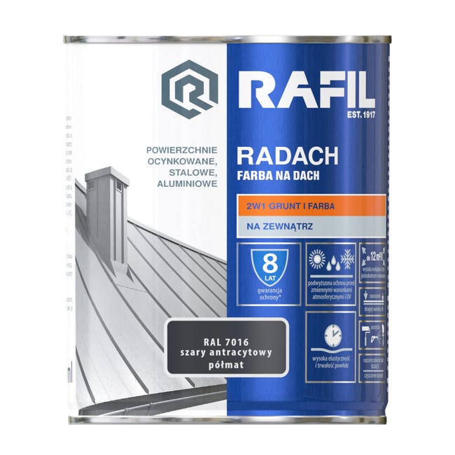 Farba na dach RADACH 0.75 l RAL-7016 Szary antracytowy RAFIL