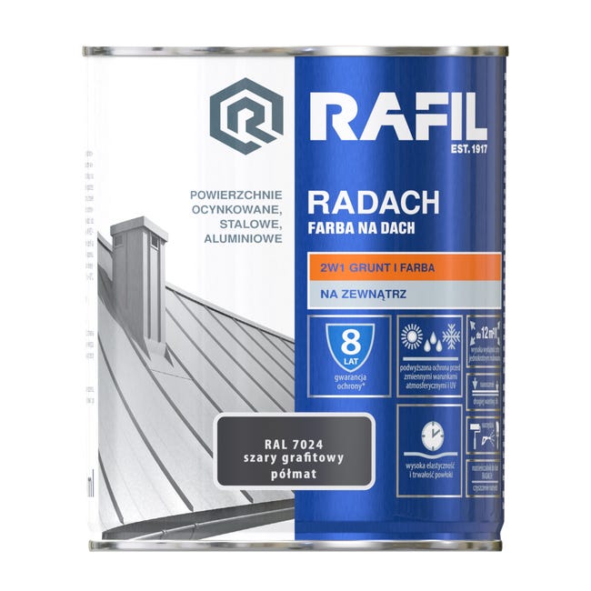 Farba na dach RADACH 0.75 l RAL-7024 Szary grafitowy RAFIL