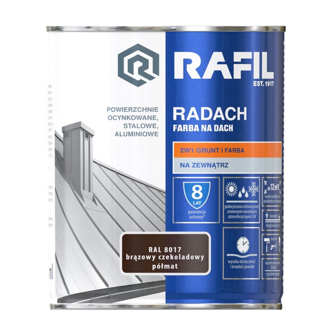 Farba na dach RADACH 0.75 l RAL-8017 Brązowy czekoladowy RAFIL