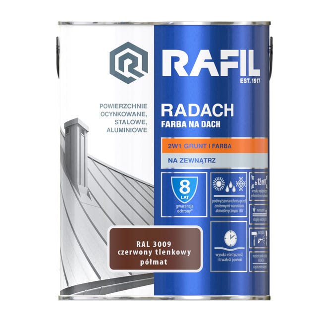 Farba na dach RADACH 5 l RAL-3009 Czerwony tlenkowy RAFIL