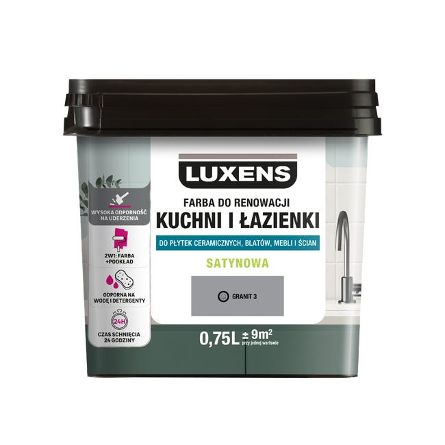 Farba renowacyjna Kuchnia & Łazienka Satin Granit 3 0.75 l Luxens