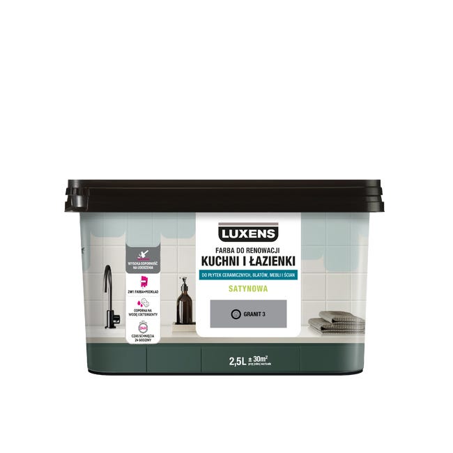 Farba renowacyjna Kuchnia & Łazienka Satin Granit 3 2.5 l Luxens